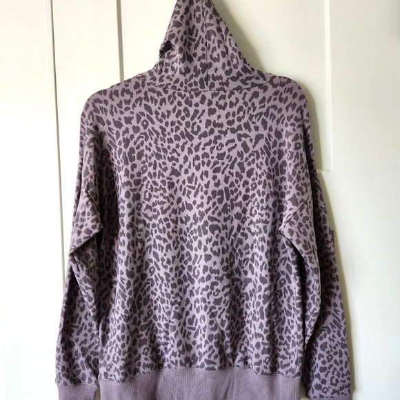 Buffalo David Bitton Leopard Drawstring Hoodie Women's XS Pull-on Sweatshirt NWT - Picture 6 of 9